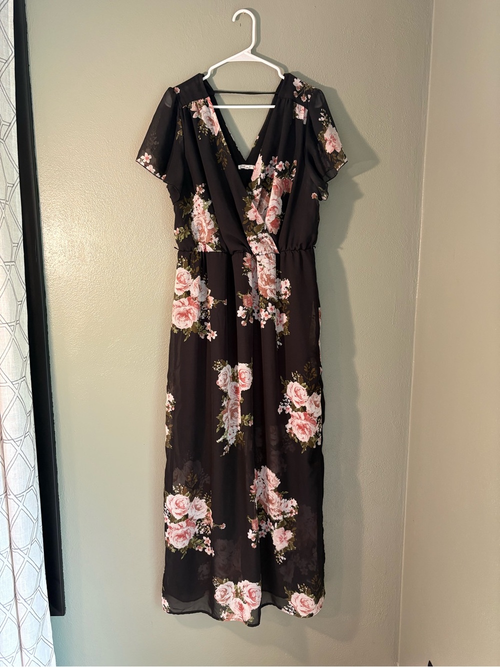 Black Sheer Floral Dress